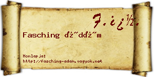 Fasching Ádám névjegykártya