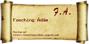 Fasching Ádám névjegykártya